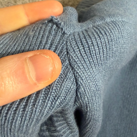 NAADAM Wool Cashmere Blend Off the Shoulder Midi Dress in Slate Blue Size XS - Picture 12 of 16